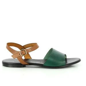 Antichi Romani 877 Green & Tan Slingback Sandals