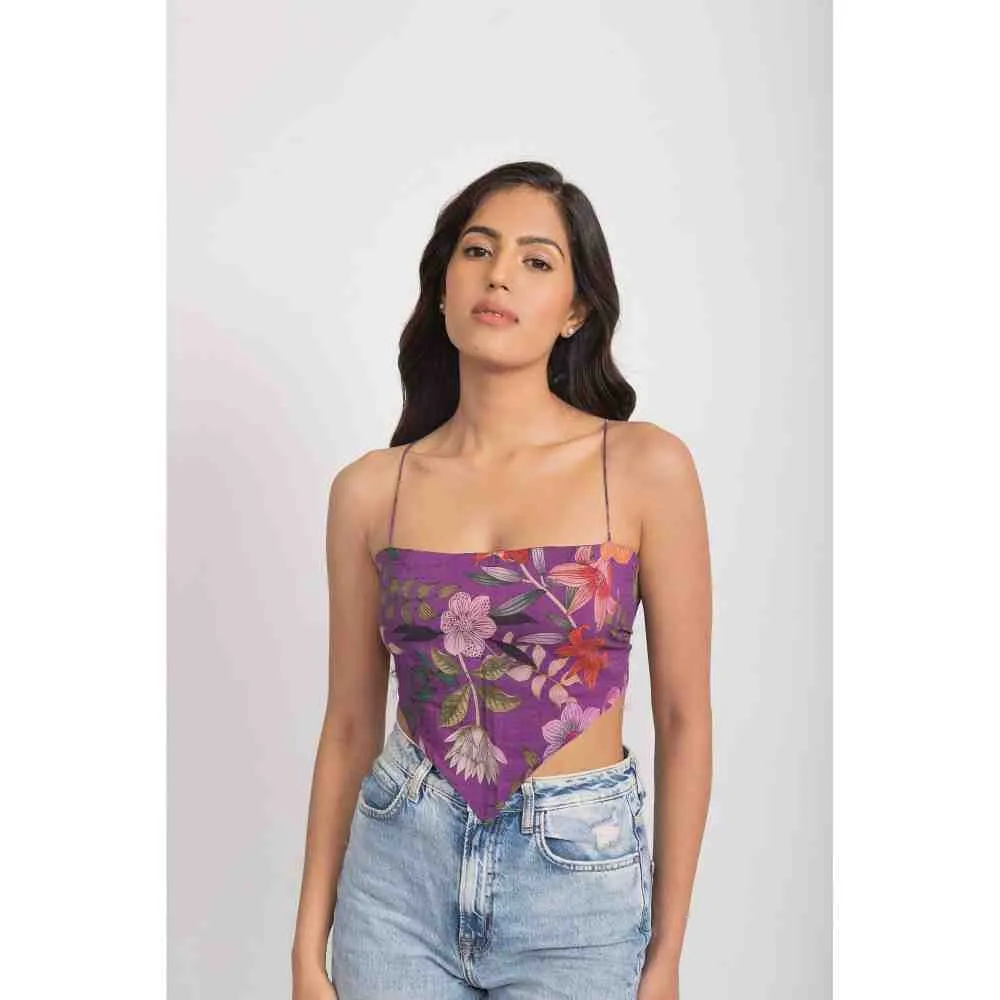 AROOP SHOP INDIA Purple Vanessa Napkin Crop Top