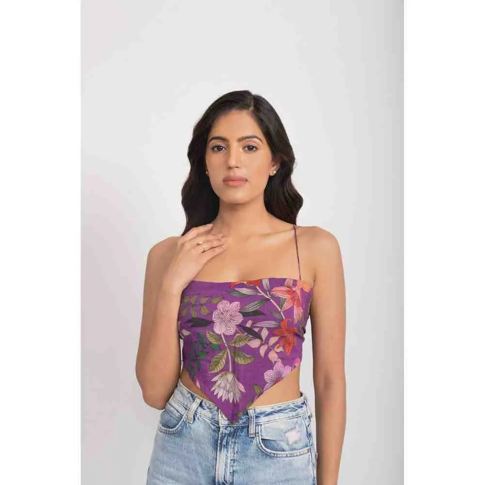AROOP SHOP INDIA Purple Vanessa Napkin Crop Top