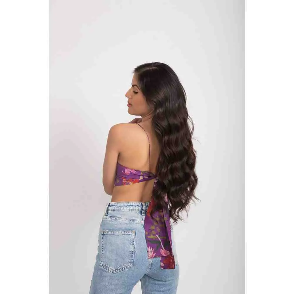 AROOP SHOP INDIA Purple Vanessa Napkin Crop Top