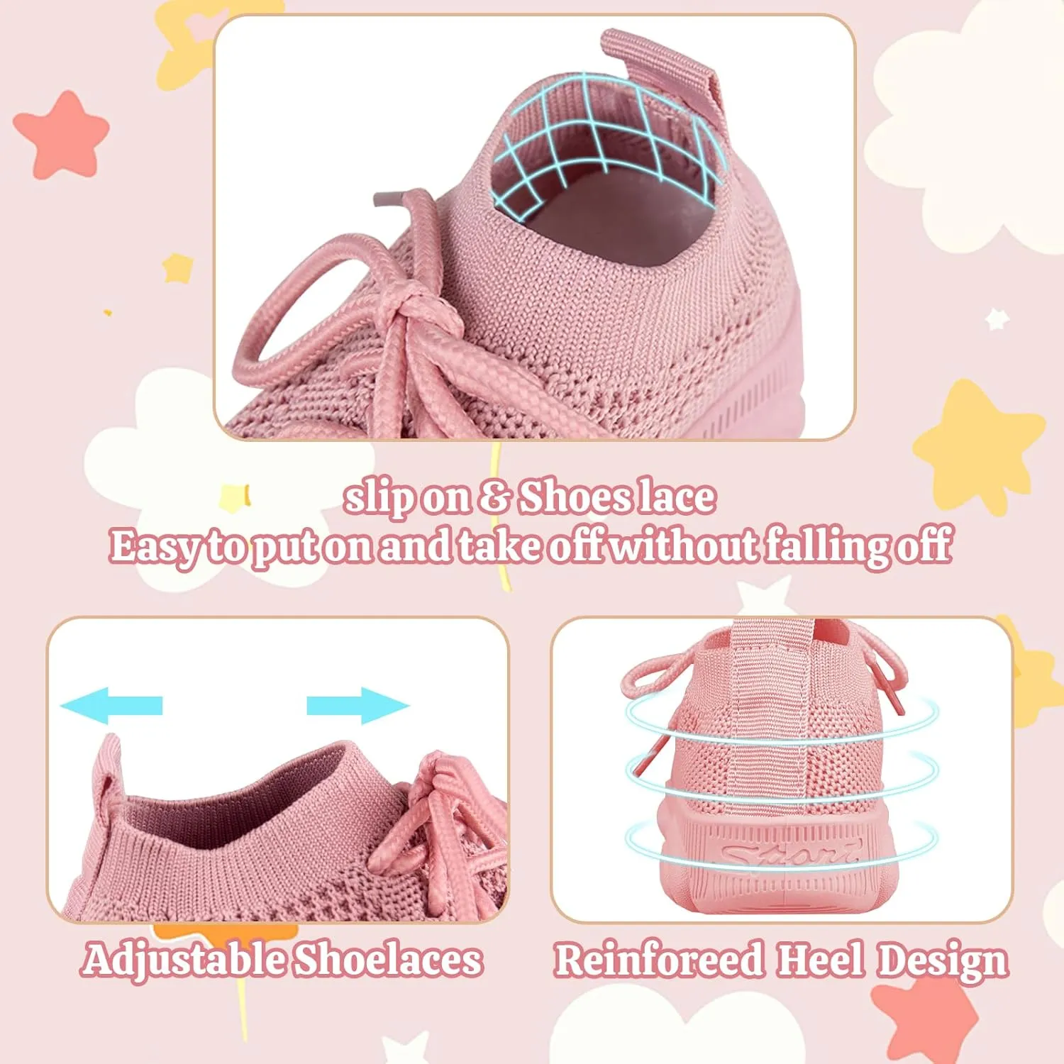 Baby Boy Girl First Walking Shoes Toddler Infant Mesh Sneakers Breathable Lightweight Non-slip Rubber Sole Summer