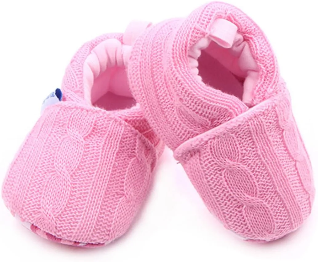 Baby Girls Loafers Knitted Crib Shoes