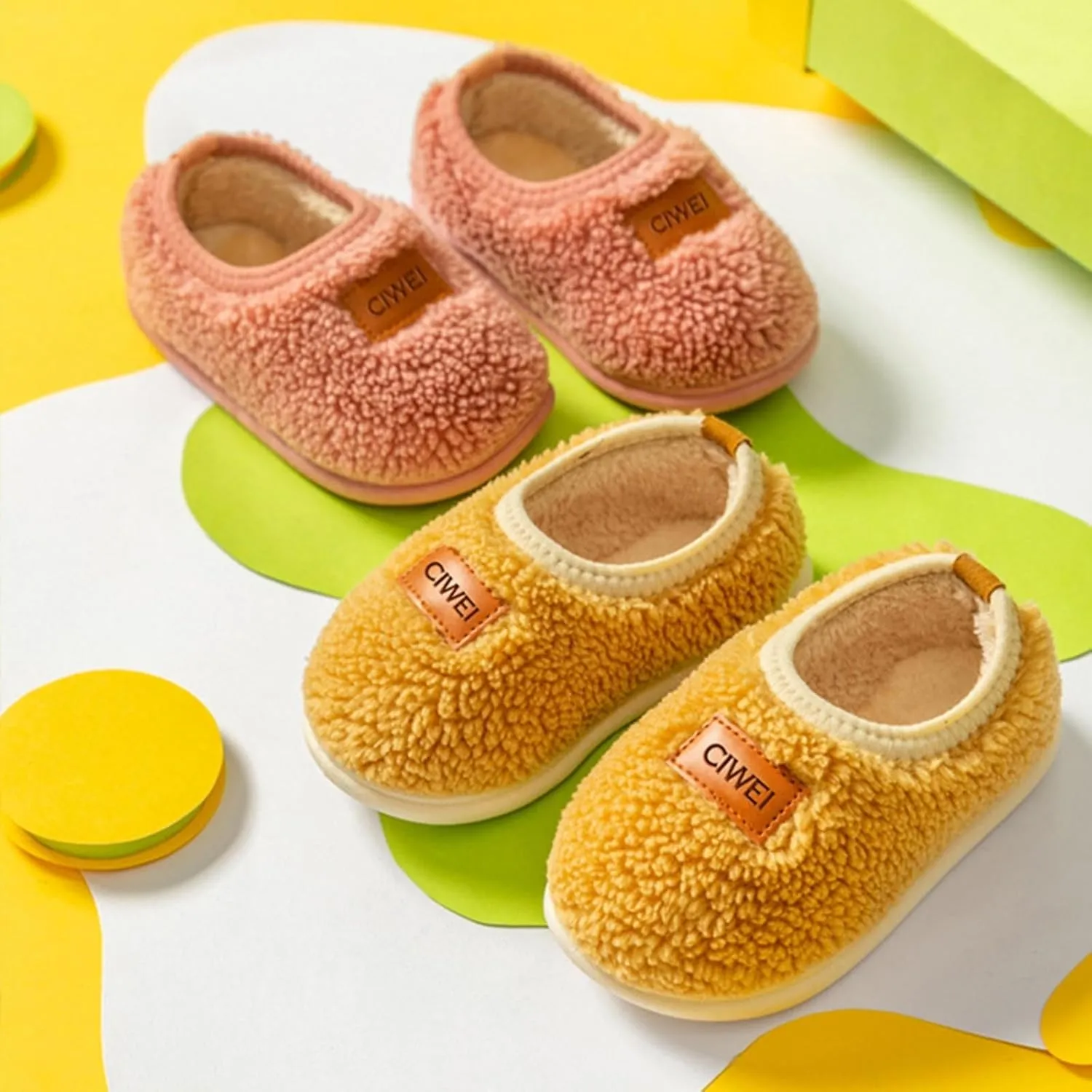 Baby House Slipper Winter Indoor Shoes Fuzzy Non Slip Bedroom Slipper Toddler Grip Slippers Baby Walking Shoes