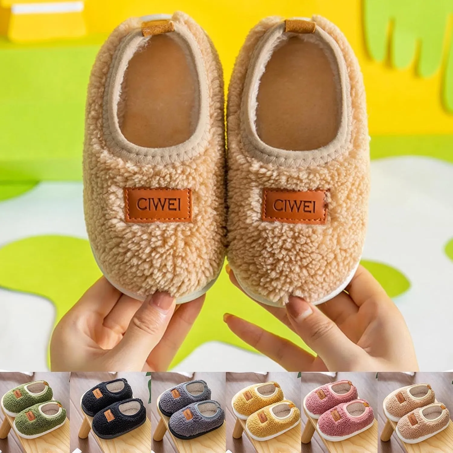 Baby House Slipper Winter Indoor Shoes Fuzzy Non Slip Bedroom Slipper Toddler Grip Slippers Baby Walking Shoes