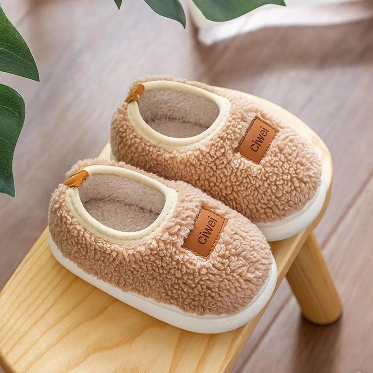 Baby House Slipper Winter Indoor Shoes Fuzzy Non Slip Bedroom Slipper Toddler Grip Slippers Baby Walking Shoes