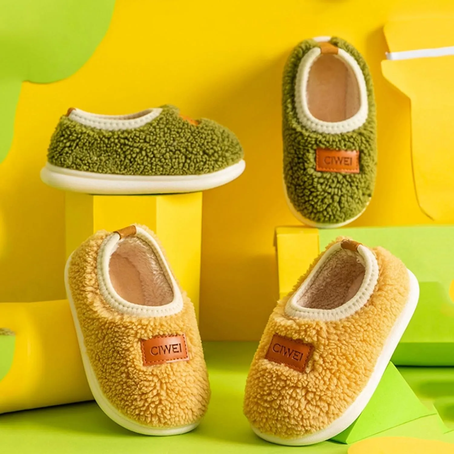 Baby House Slipper Winter Indoor Shoes Fuzzy Non Slip Bedroom Slipper Toddler Grip Slippers Baby Walking Shoes