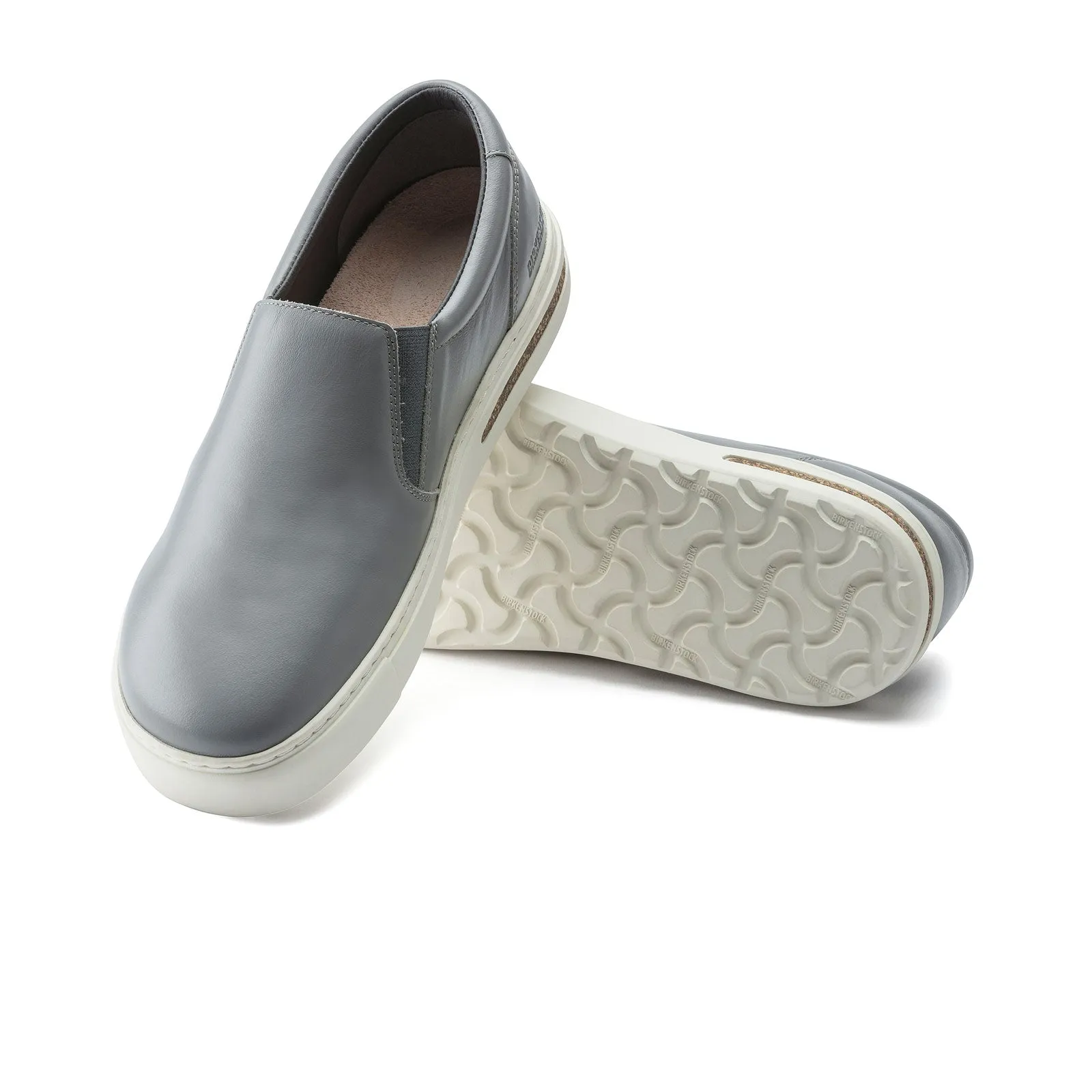 Birkenstock Oswego Slip On Sneaker (Men) - Gray Leather