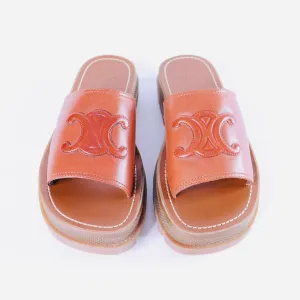 CELINE  Triomphe Leather Sandals