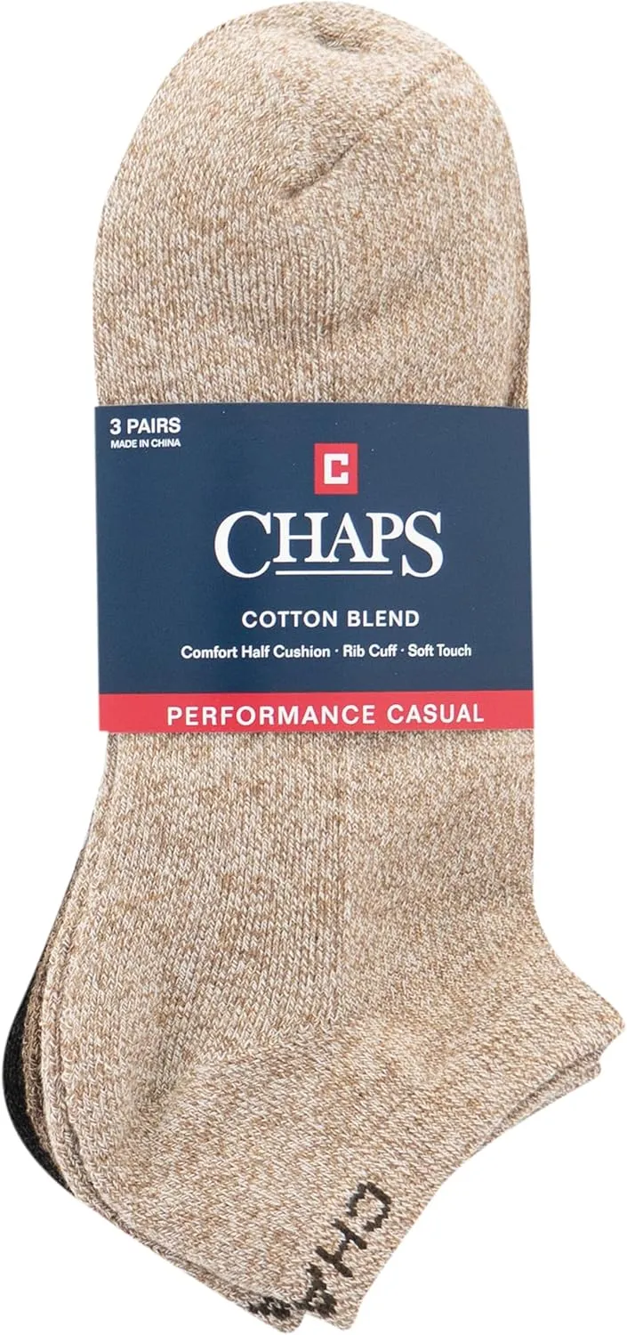 Chaps Men's Marl Low Cut Dress Socks - 3 Pair Pack - Casual Assorted
