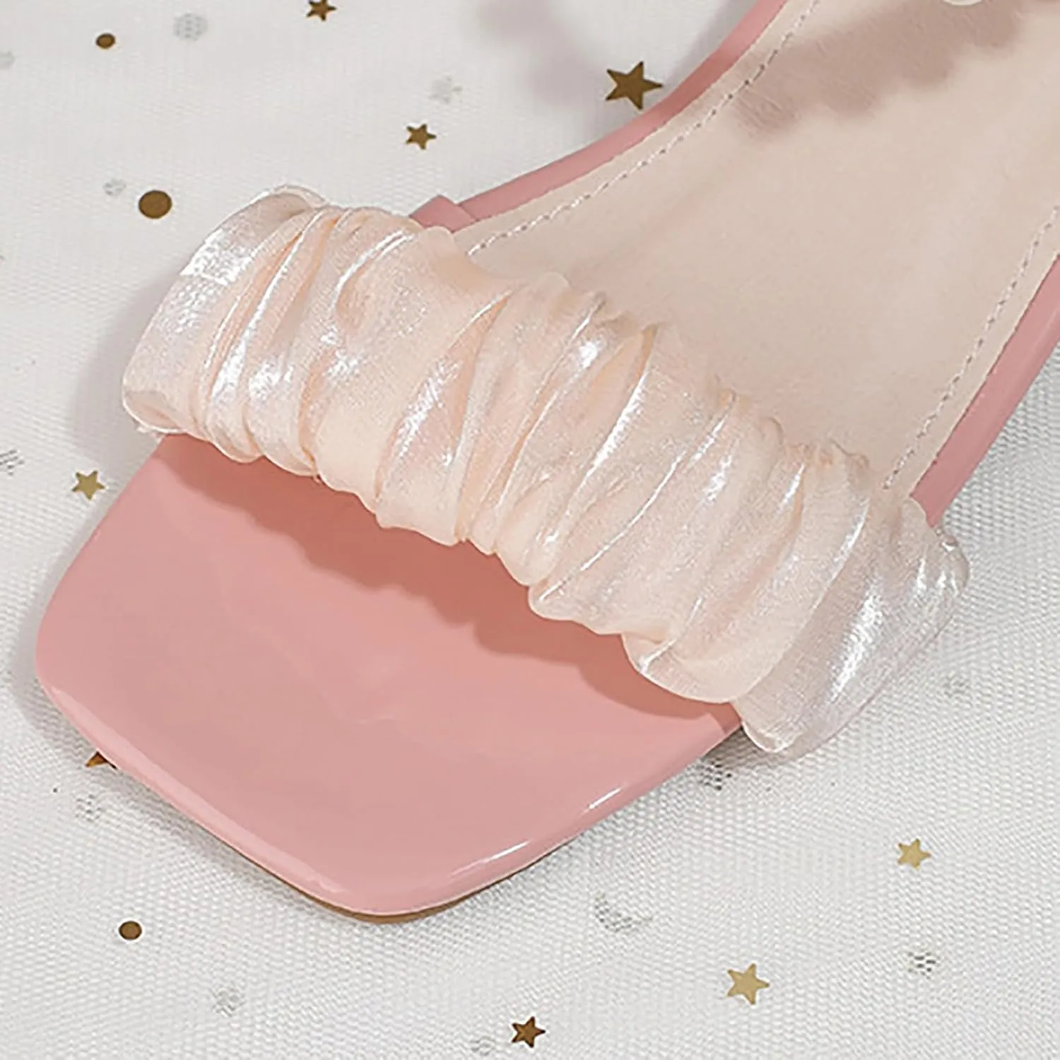 Children's Sandals with Pearls Sweet Lace Thick Heels Square Toe Soft Sole Children's Sandals for Sandles Girls
