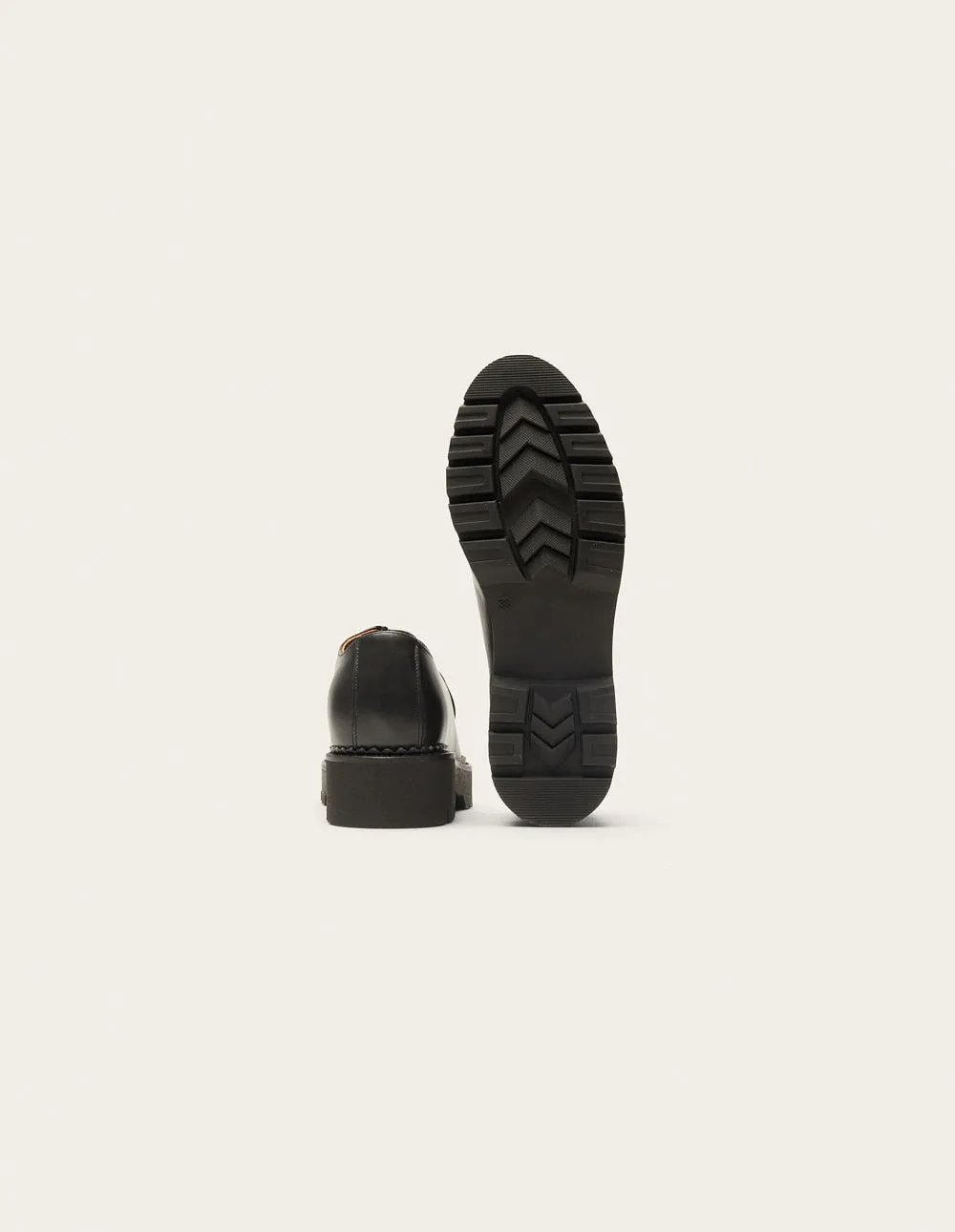 Derbies Deborah - Cuir noir et pony