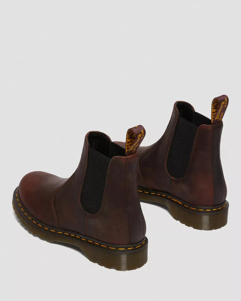 DR MARTENS 2976 WAXED FULL GRAIN LEATHER CHELSEA BOOTS - CHESTNUT BROWN