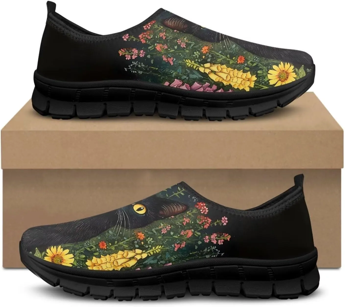 Fashion Sneaker Soft Casual Everyday Shoes Men Lightweight Breathable Tennis Loafers for Camping US 5-14 Black Sole