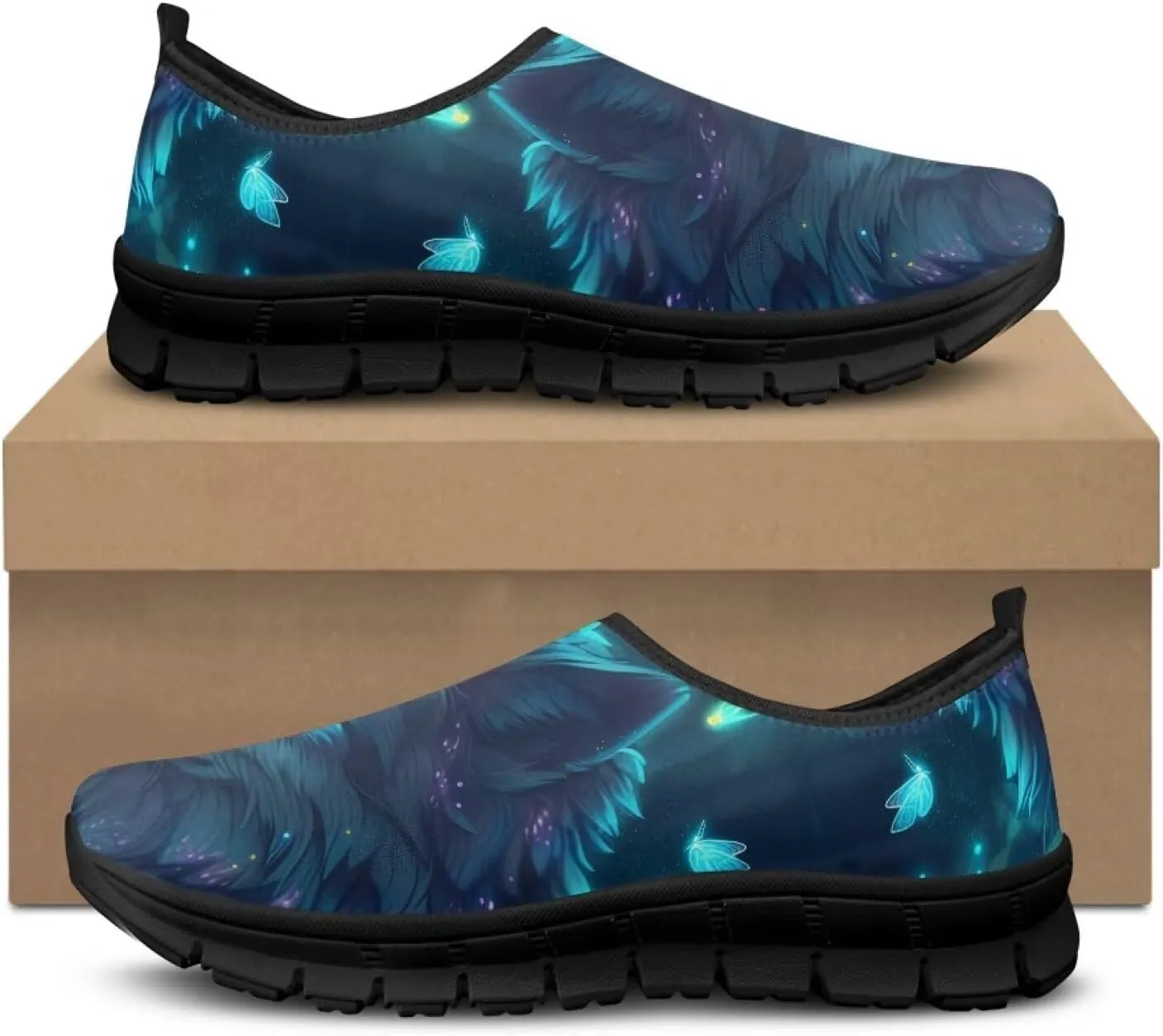 Fashion Sneaker Soft Casual Everyday Shoes Men Lightweight Breathable Tennis Loafers for Camping US 5-14 Black Sole