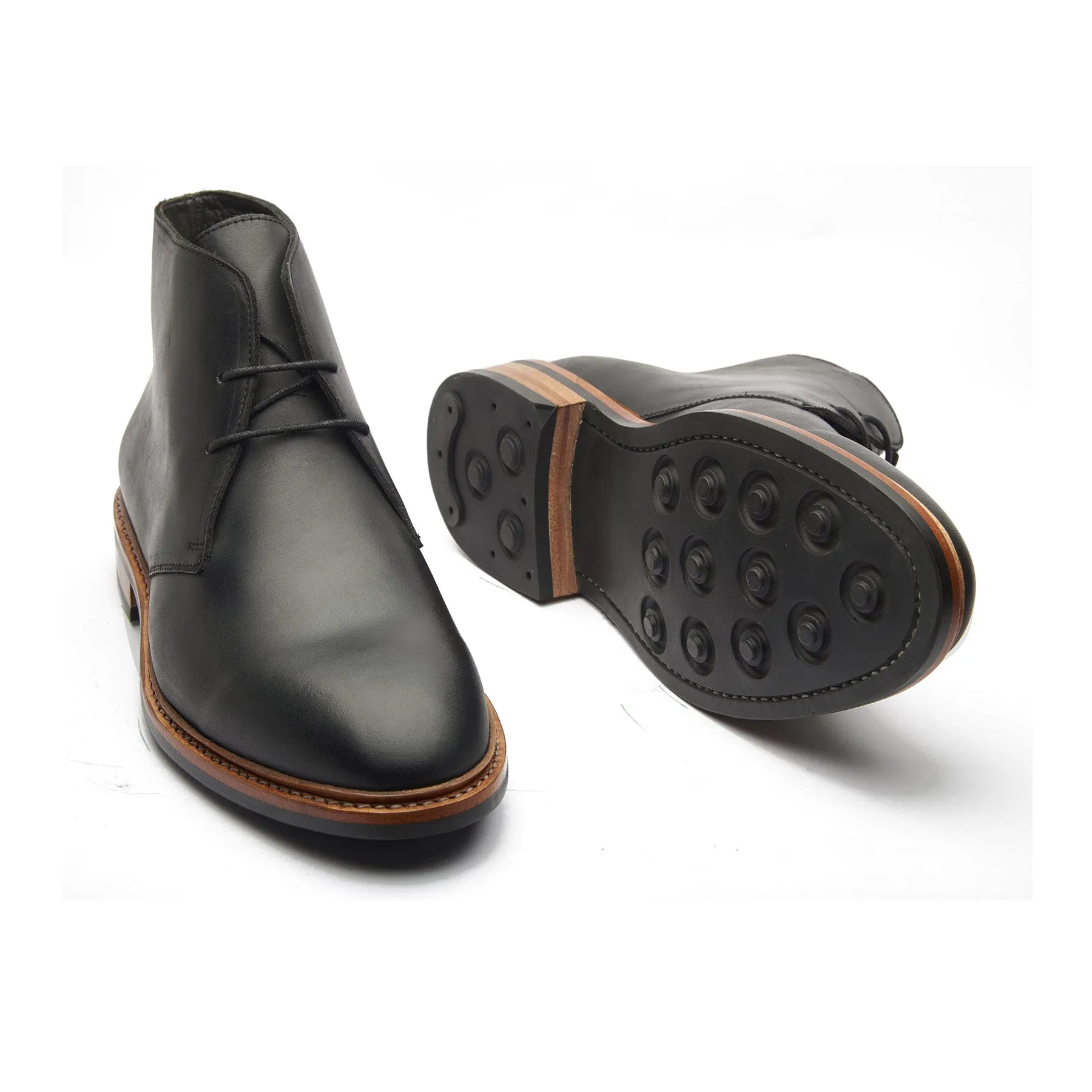 Fenrir, Chukka Boot - Black Pull-up | Storm Welt Construction | Hand Welted Stout Boots
