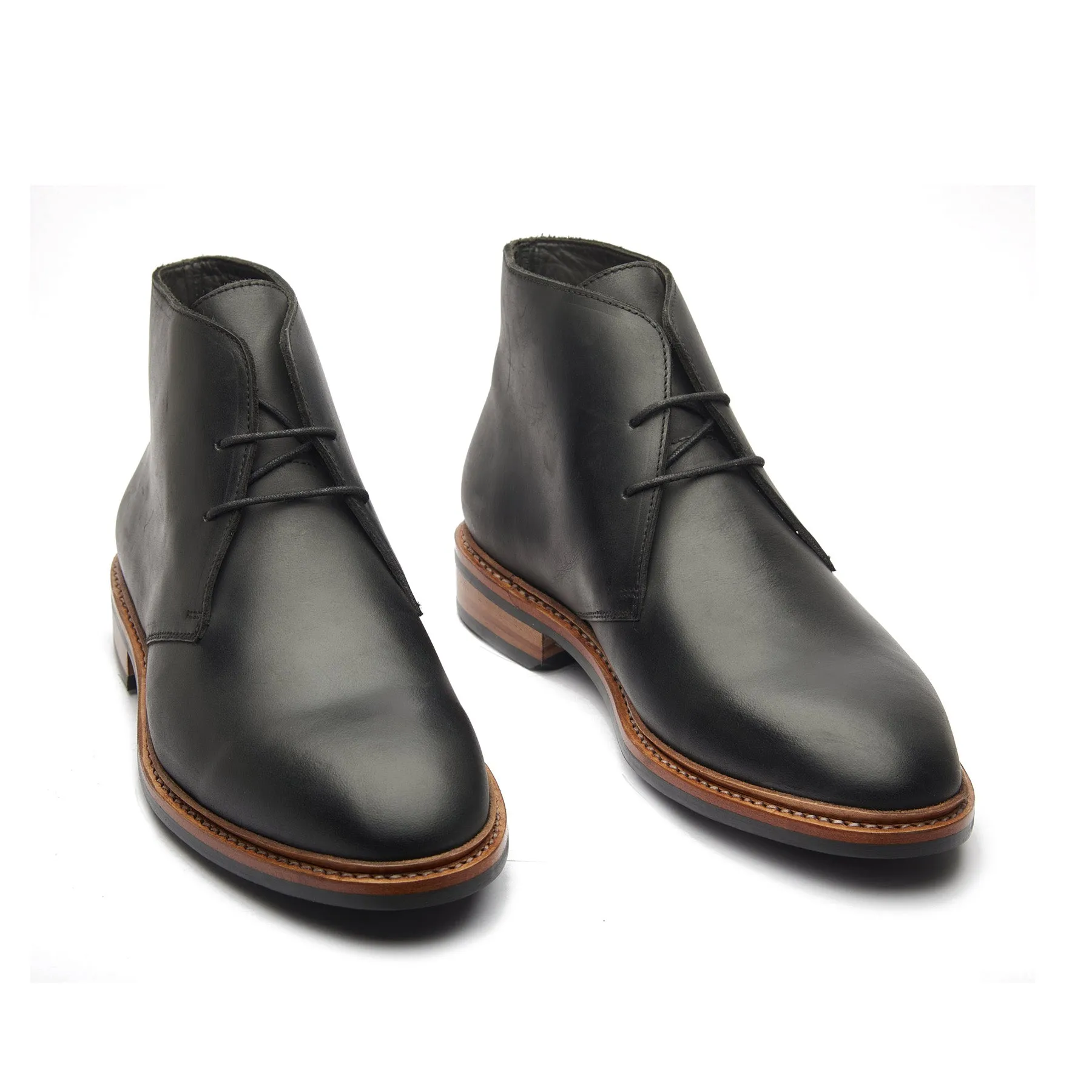 Fenrir, Chukka Boot - Black Pull-up | Storm Welt Construction | Hand Welted Stout Boots