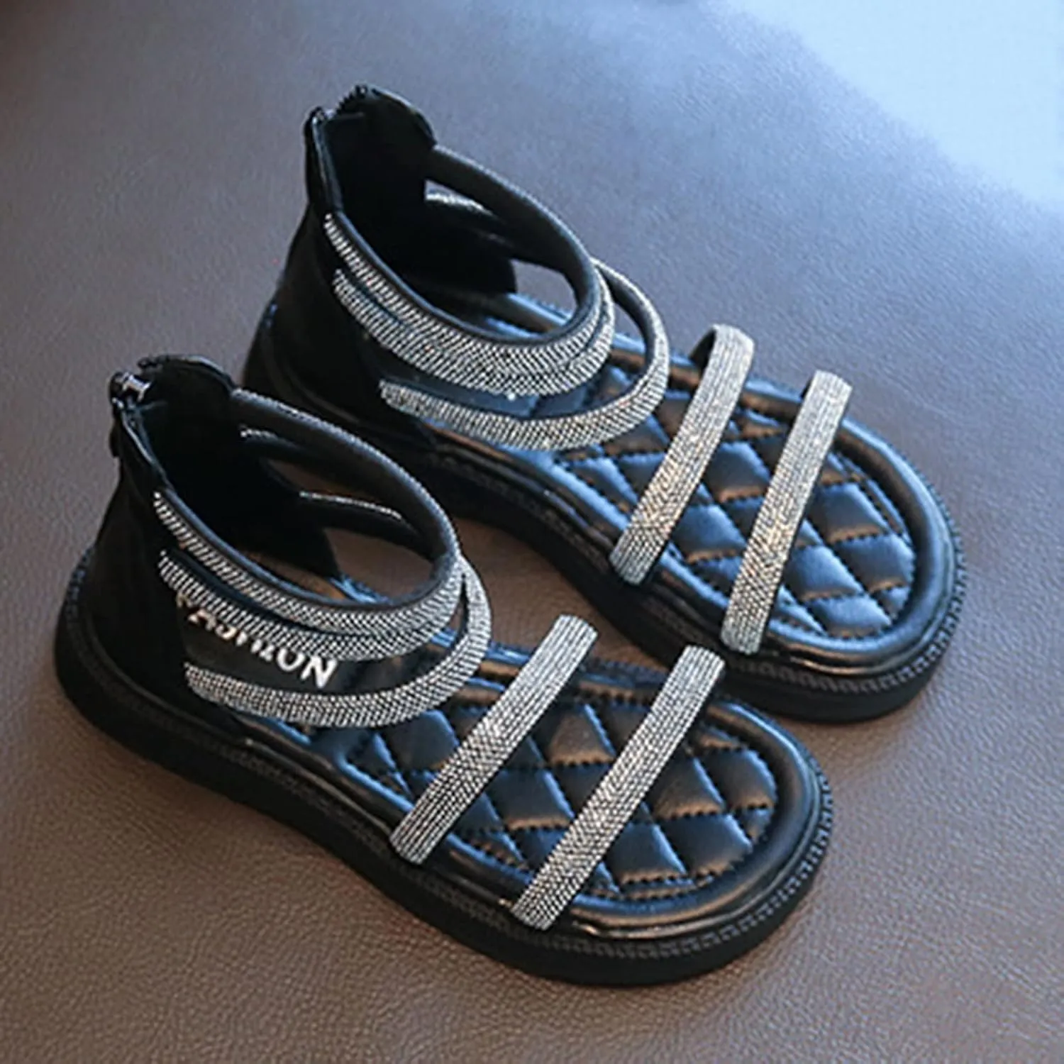 Girls Sandals Girls Sandals Summer New Children Dress Shoes Casual Shoes Girls Soft Bottom Open Toe Slippers Size