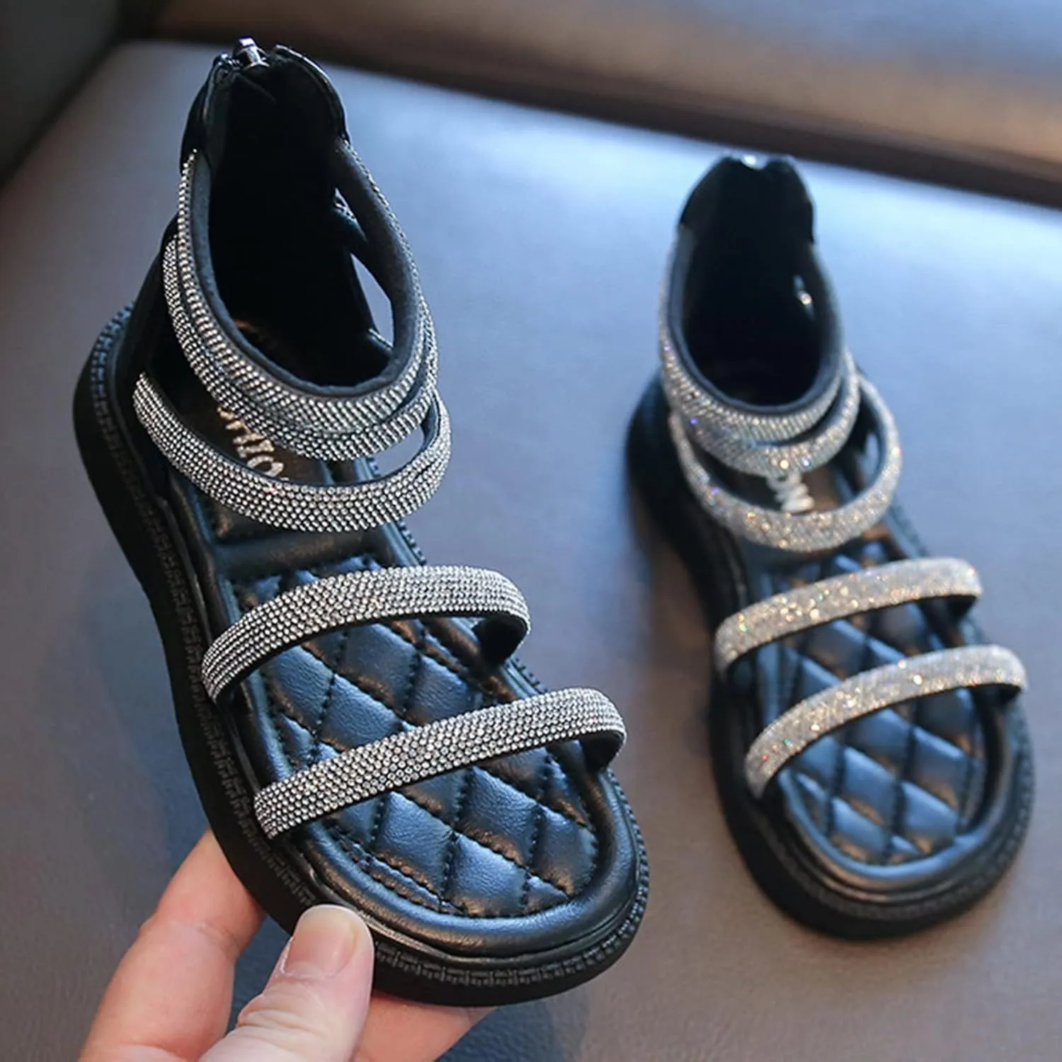 Girls Sandals Girls Sandals Summer New Children Dress Shoes Casual Shoes Girls Soft Bottom Open Toe Slippers Size