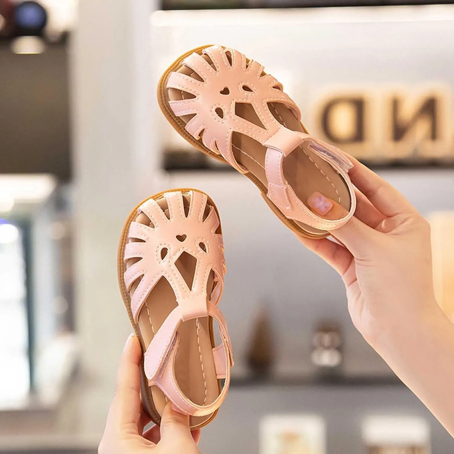 Girls' Shoes Bao Toe Sandals Summer Little Girls Big Kids Soft Soled Non Slip Children's Shoes Size 1 Sandals