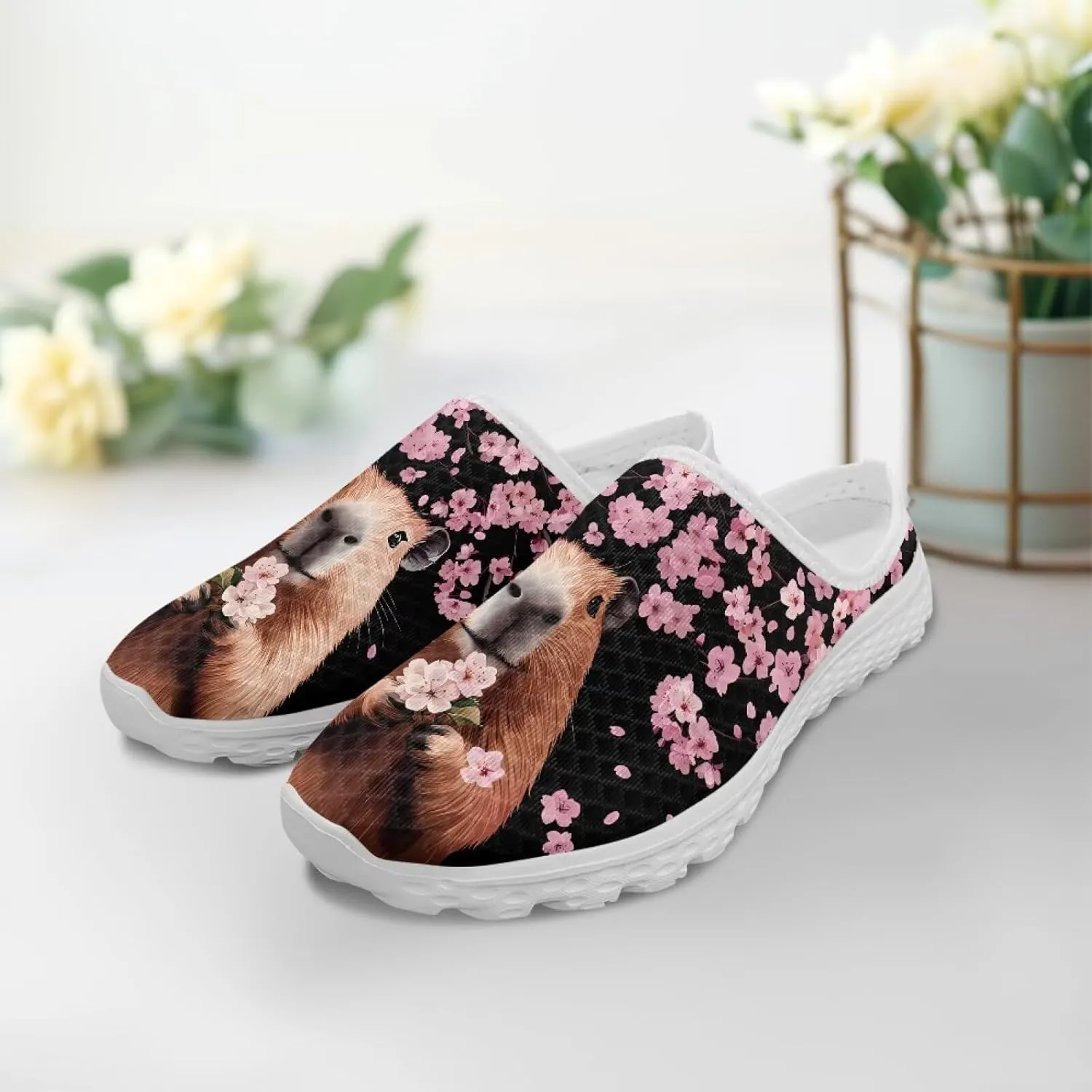 Half-Shoe Slippers Casual Sports Shoes Slip-On Walking Mules with Indoor Outdoor Anti-Skid Sole for Women