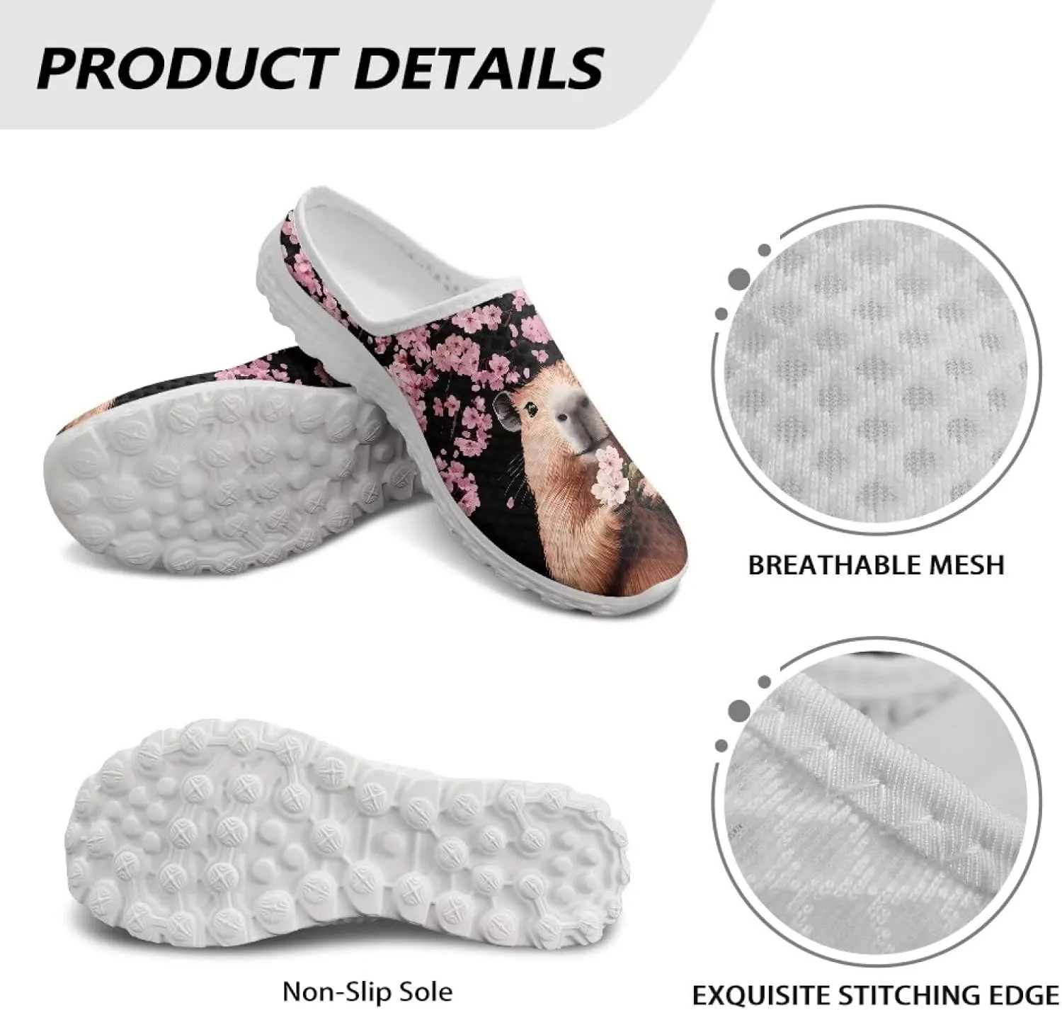 Half-Shoe Slippers Casual Sports Shoes Slip-On Walking Mules with Indoor Outdoor Anti-Skid Sole for Women