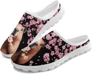 Half-Shoe Slippers Casual Sports Shoes Slip-On Walking Mules with Indoor Outdoor Anti-Skid Sole for Women