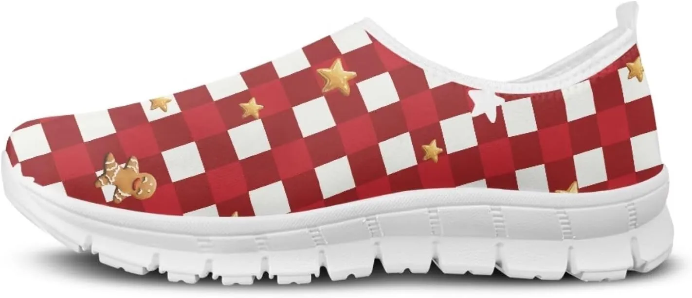 Heart Print Women's Running Shoes Slip On Sneakers Soft Loafers Low Top Non Slip Sports Walking Training Travel for Spring