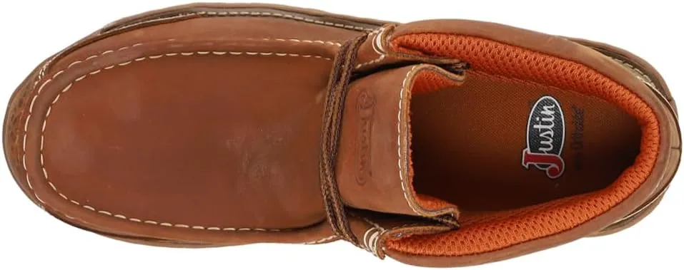 Justin Original Workboots Mens Crafton Waterproof Moc Toe Work Safety Shoes Casual - Brown