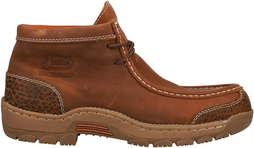 Justin Original Workboots Mens Crafton Waterproof Moc Toe Work Safety Shoes Casual - Brown