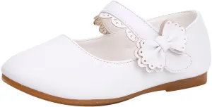 Kids Mary Jane Shoes Toddler Girls Anti-Slip Rubber Soft Sole Closed Toe Flat Princess Wedding Dress Shoes