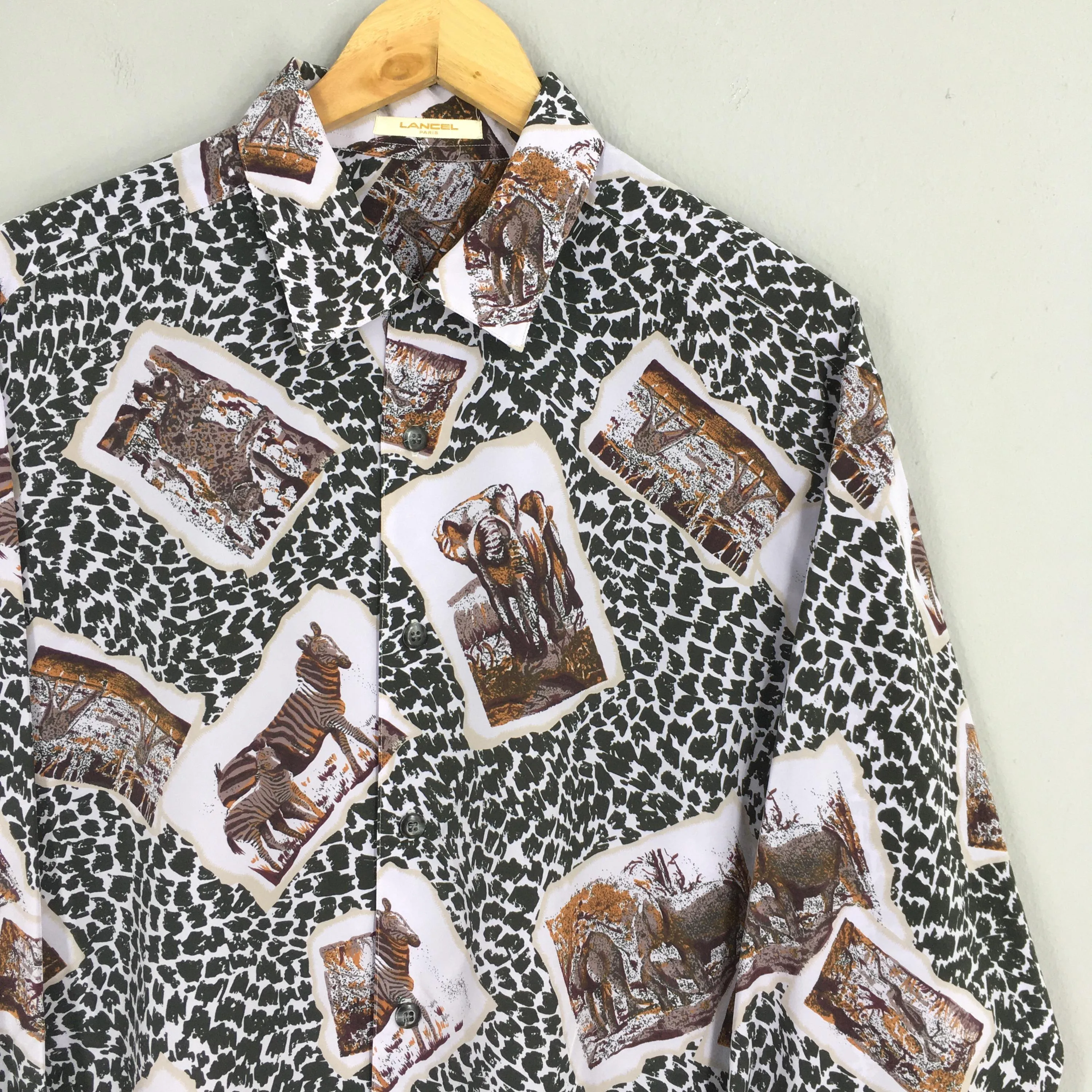 Lancel Paris Animal Prints Shirt Large