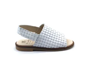 Manuela De Juan White Weaved Sandal