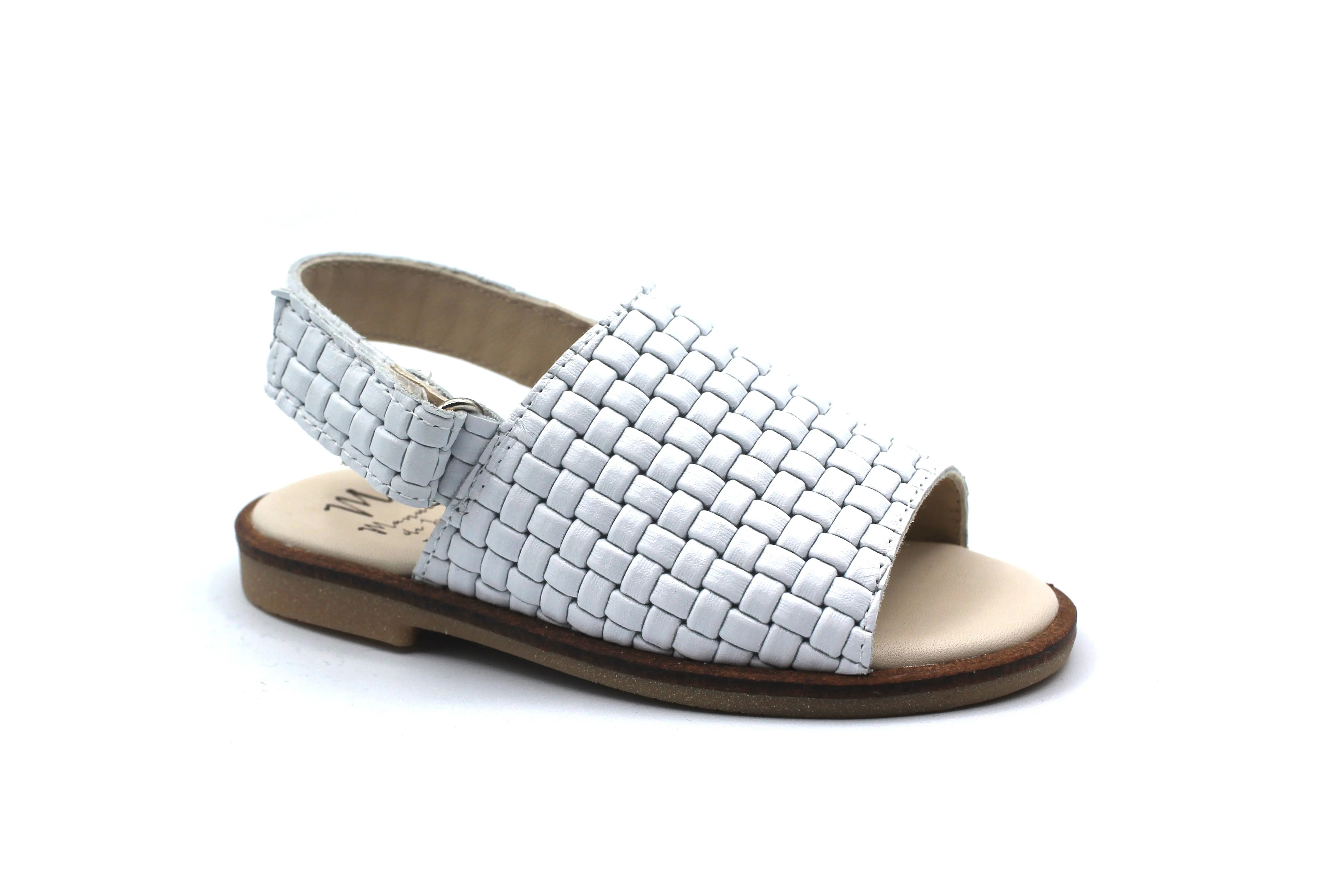 Manuela De Juan White Weaved Sandal