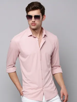 Men Pink Casual Cotton Shirt