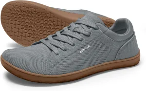 Mens Barefoot Wide Toe Box Shoes Lightweight Walking Shoes Flexible Zero Drop Sneakers for Men Summer Minimalist Casual Shoes(Dark Grey/Gum,10.5)