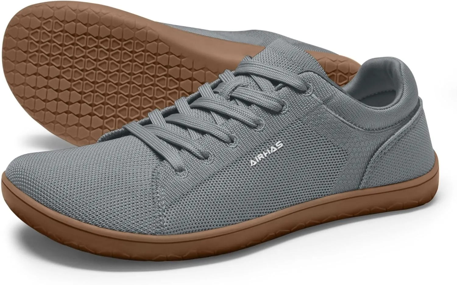 Mens Barefoot Wide Toe Box Shoes Lightweight Walking Shoes Flexible Zero Drop Sneakers for Men Summer Minimalist Casual Shoes(Dark Grey/Gum,10.5)