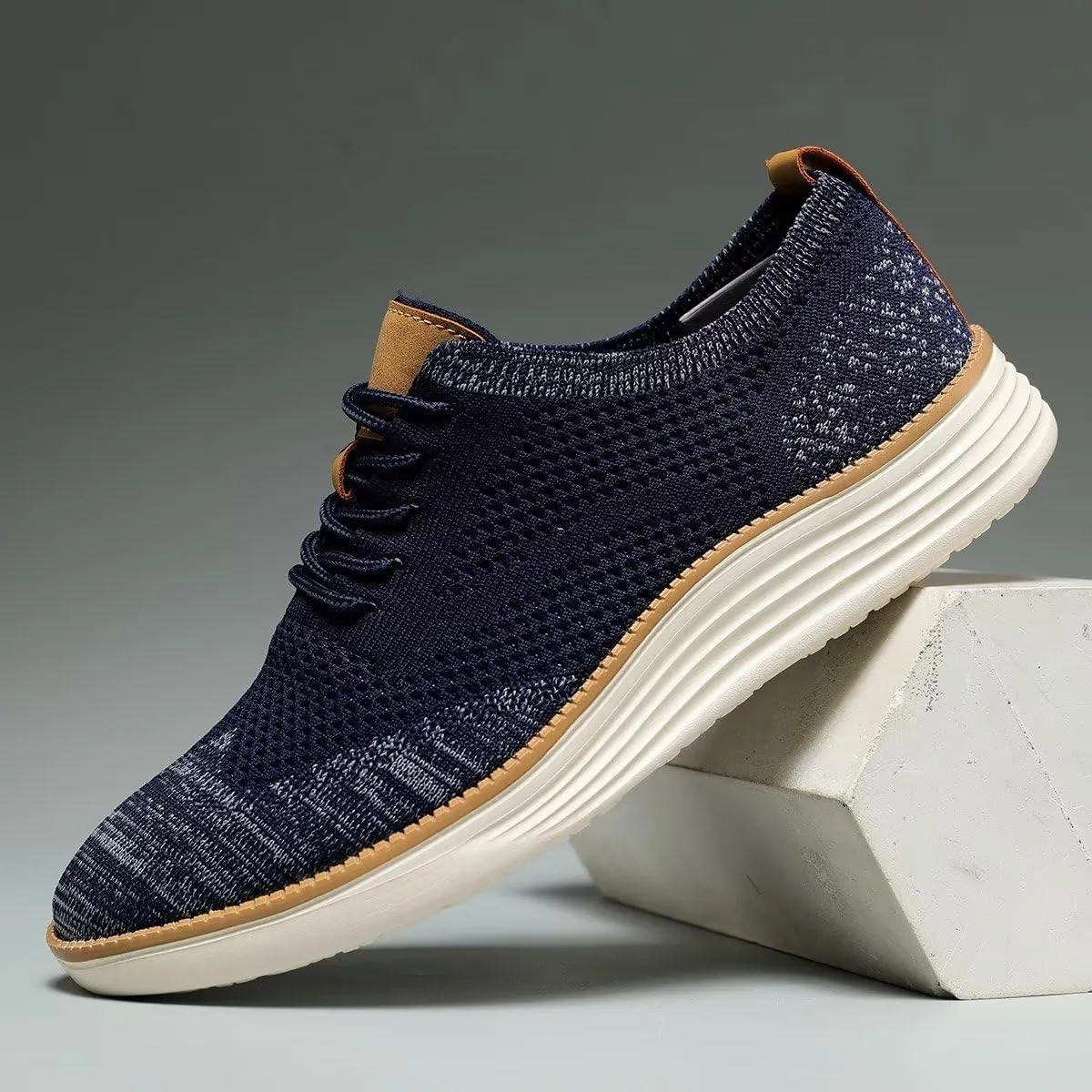 Mens Casual Dress Shoes Fashion Walking Sneakers Mesh Business Oxfords Work Lightweight Soft Sole Zapatos