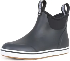 Men's Deck Boots Waterproof Anti-Slip Rubber Ankle Rain Shoes for Fishing Gardening Outing