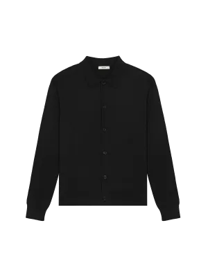 Mens DNA Knitted Collared Shirtblack