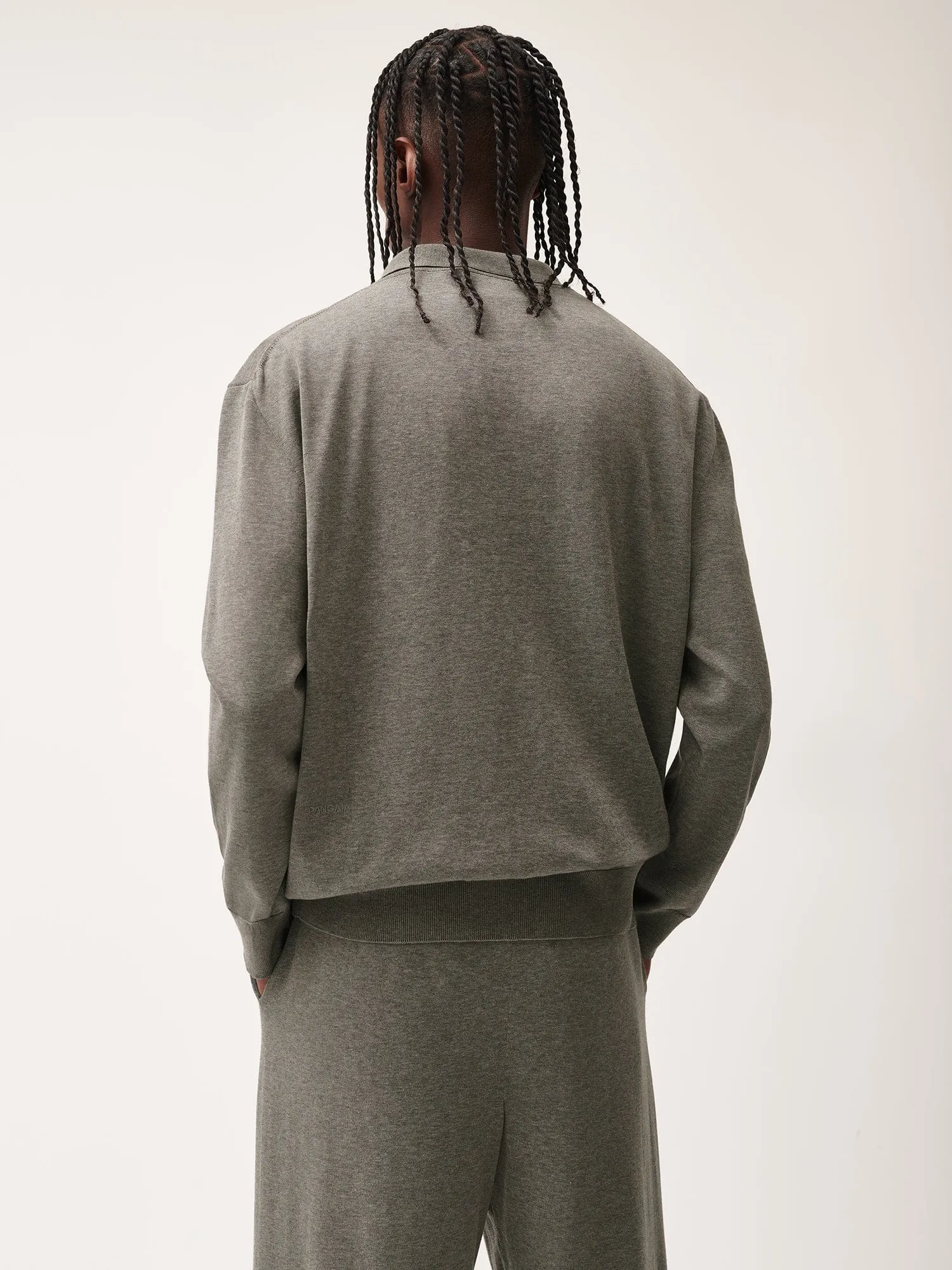 Mens DNA Knitted Collared Shirtgrey marl