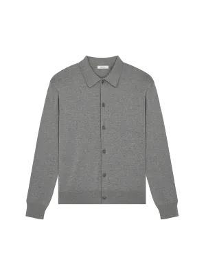 Mens DNA Knitted Collared Shirtgrey marl