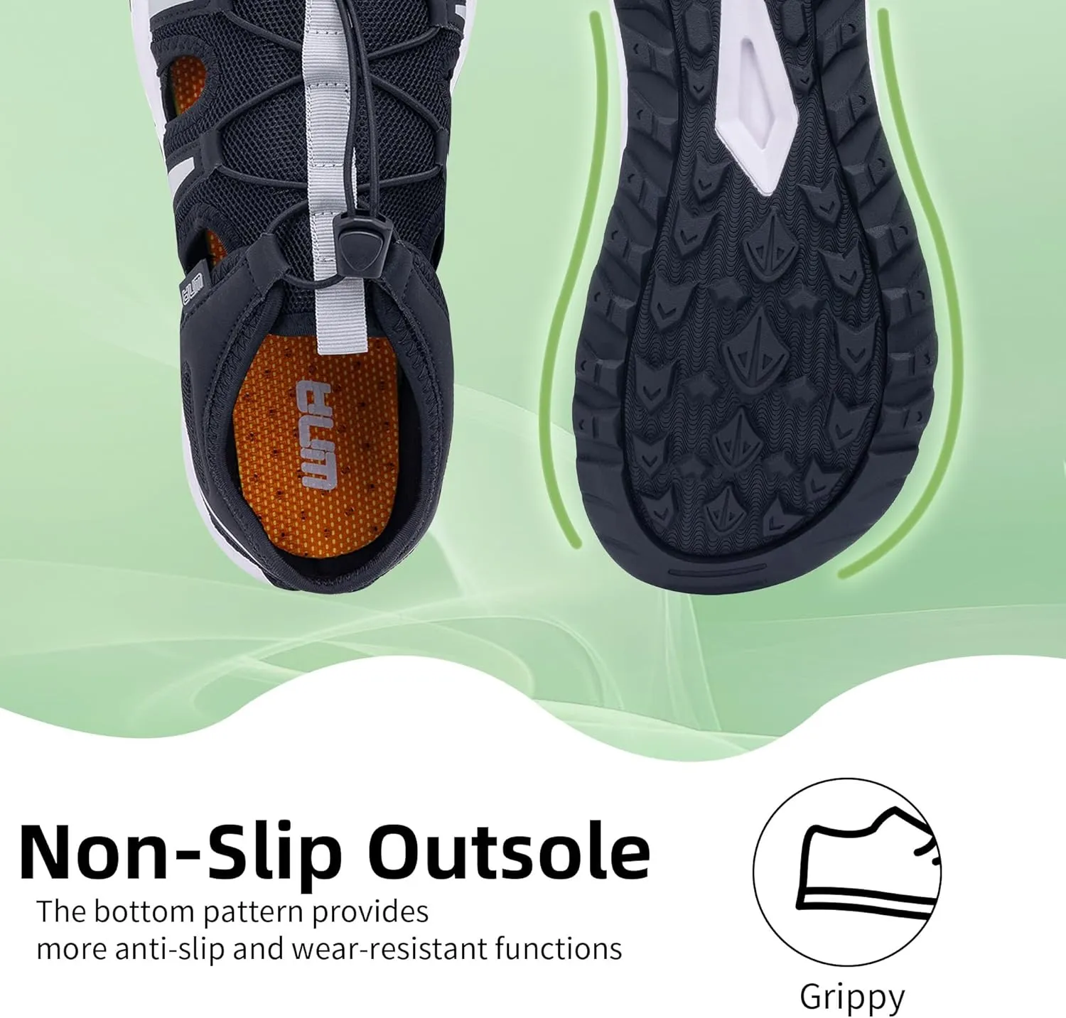 Mens Wide Hiking Sandal Summer Water Shoes Outdoor Athletic Recovery Sandals Closed Toe Walking Shoes US 8-13