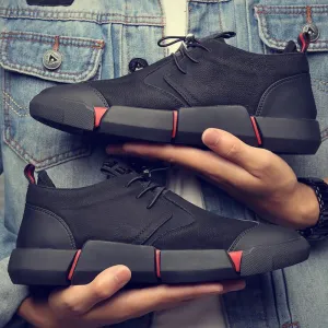 NEW Brand High Quality Black Men's Leather Casual Shoes