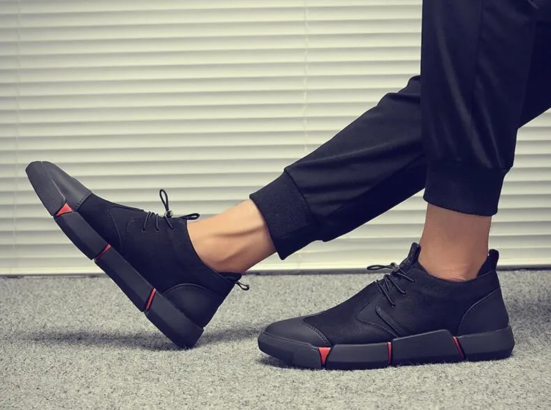 NEW Brand High Quality Black Men's Leather Casual Shoes