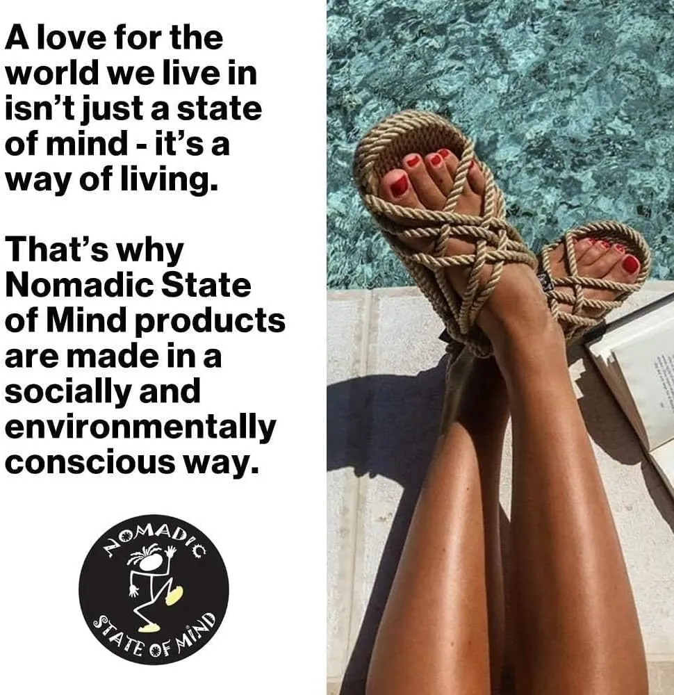 Nomadic State of Mind JC Slip On Sandal | Handmade | Woven | Adjustable | Men and Womens Sizes | Vegan | Socially Responsible | Machine Washable