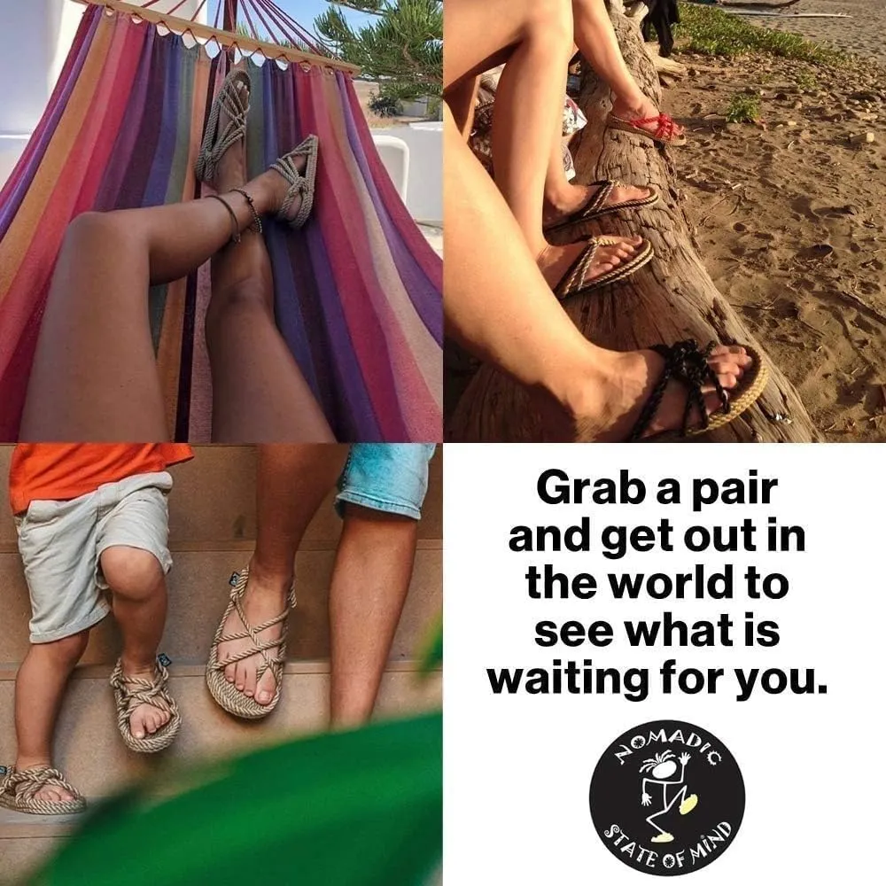 Nomadic State of Mind JC Slip On Sandal | Handmade | Woven | Adjustable | Men and Womens Sizes | Vegan | Socially Responsible | Machine Washable