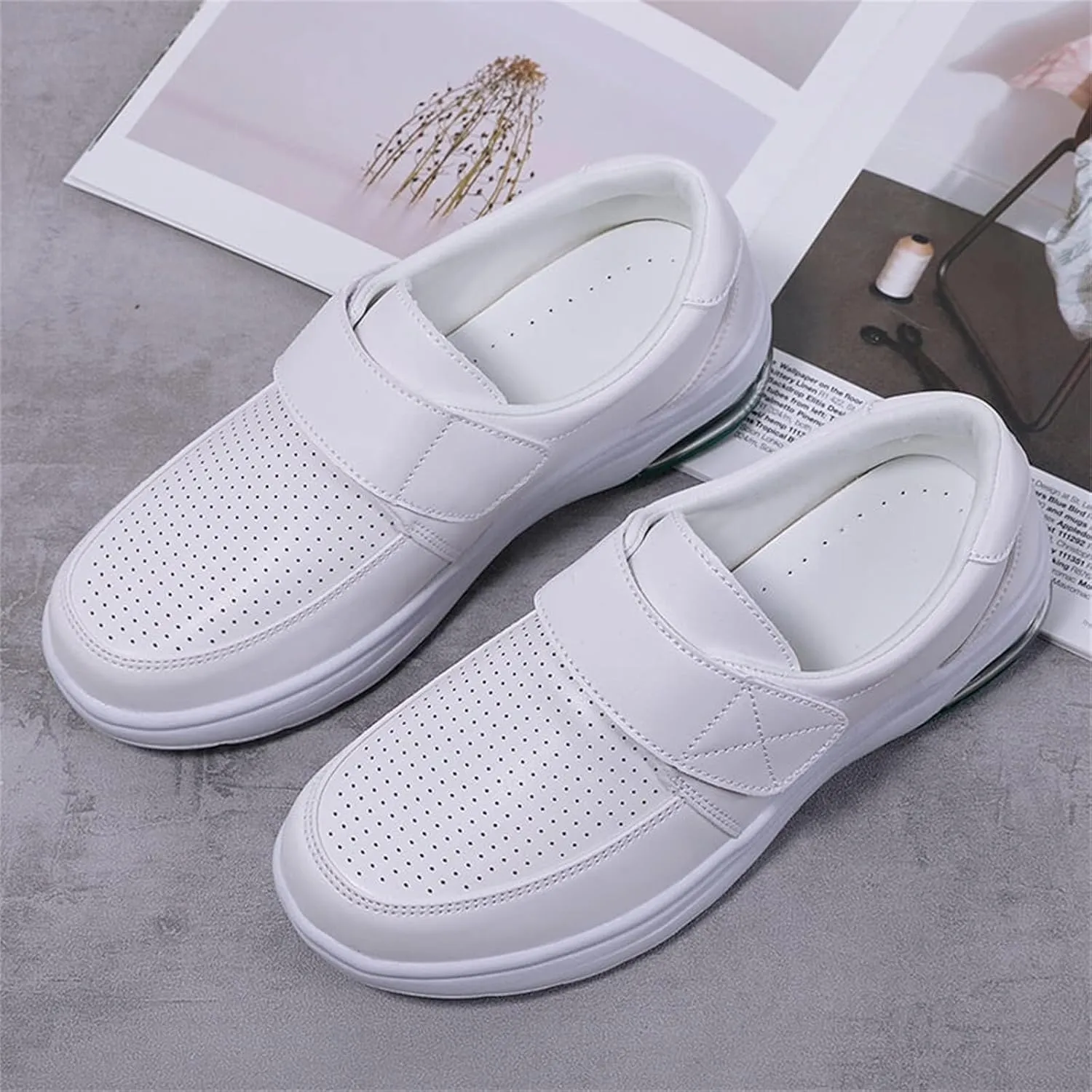 Nursing Shoes Women Comfortable Non Slip Work Shoes Women Food Service Nurse Shoe for Plantar Fasciitis Footwear Slip Resistant Loafer Waterproof Slip On Walking Sneakers Casual Running Lightweight