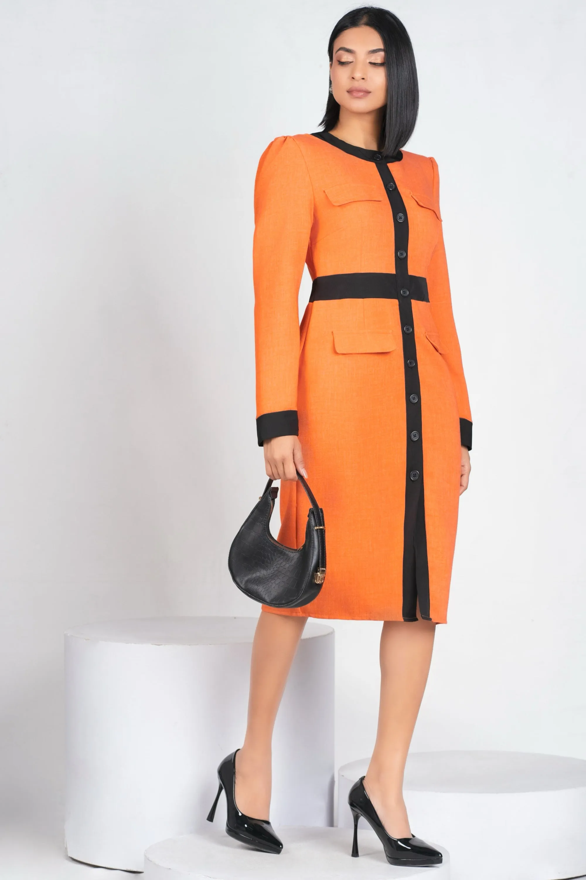 Orange Sheath Dress