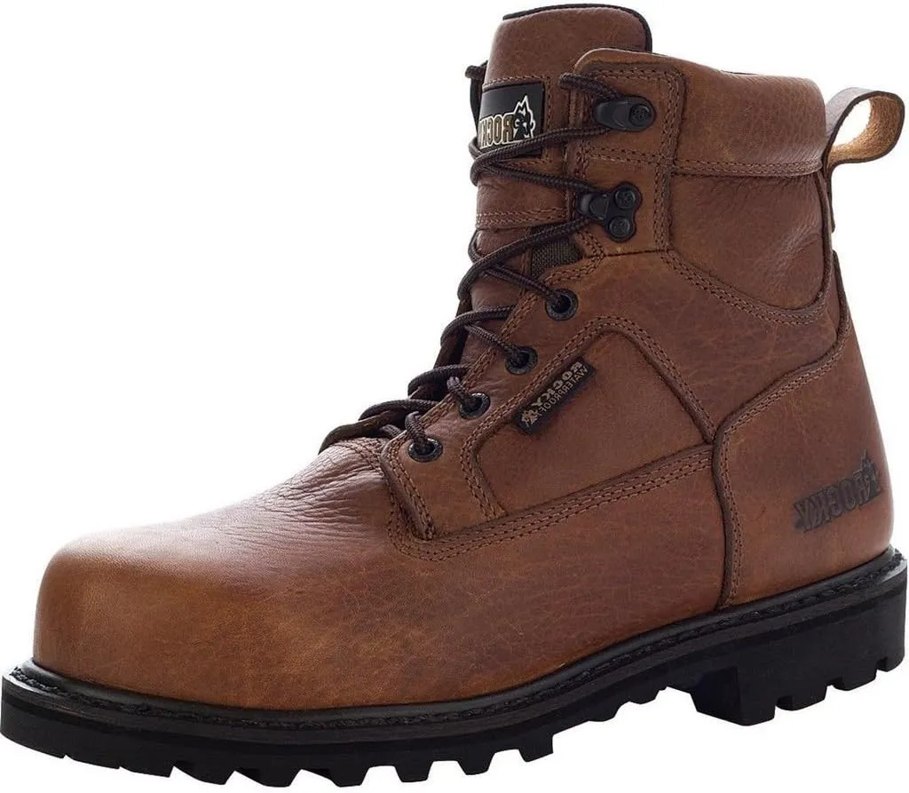 Rocky Men's Exertion 6" Waterproof Work Boot Steel Toe - FQ0006987 8 D(M) US Brown