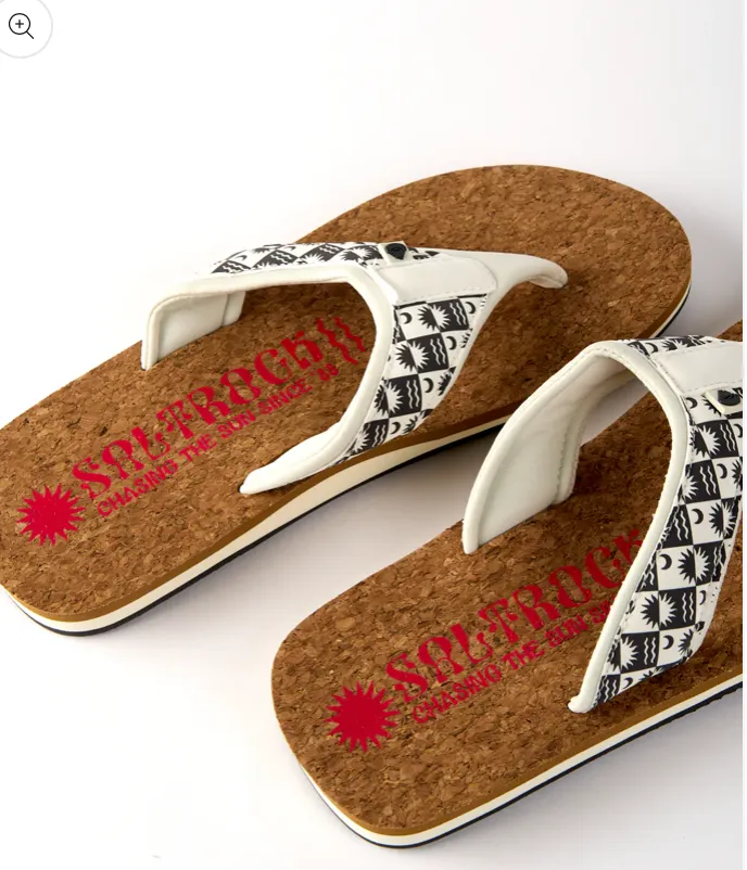 SALTROCK Equinox - Womens Cork Flip Flops - Grey/White